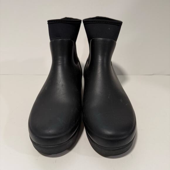 HUNTER Women's Refined Creeper Platform Boots Black 10 Neo Chelsea Rubber Rain - Picture 8 of 8
